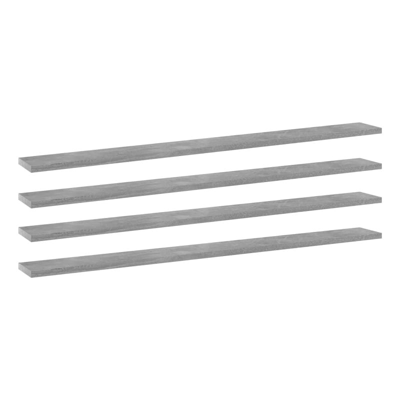 vidaXL Engineered Wood Shelf in Concrete Gray (Set of 4)