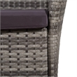 vidaXL Poly Rattan Standard Dining Chair with Stool in Gray