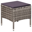 vidaXL Poly Rattan Standard Dining Chair with Stool in Gray