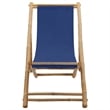 vidaXL Bamboo Compact Foldable Beach Chair in Navy Blue