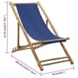 vidaXL Bamboo Compact Foldable Beach Chair in Navy Blue