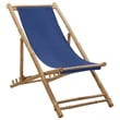 vidaXL Bamboo Compact Foldable Beach Chair in Navy Blue