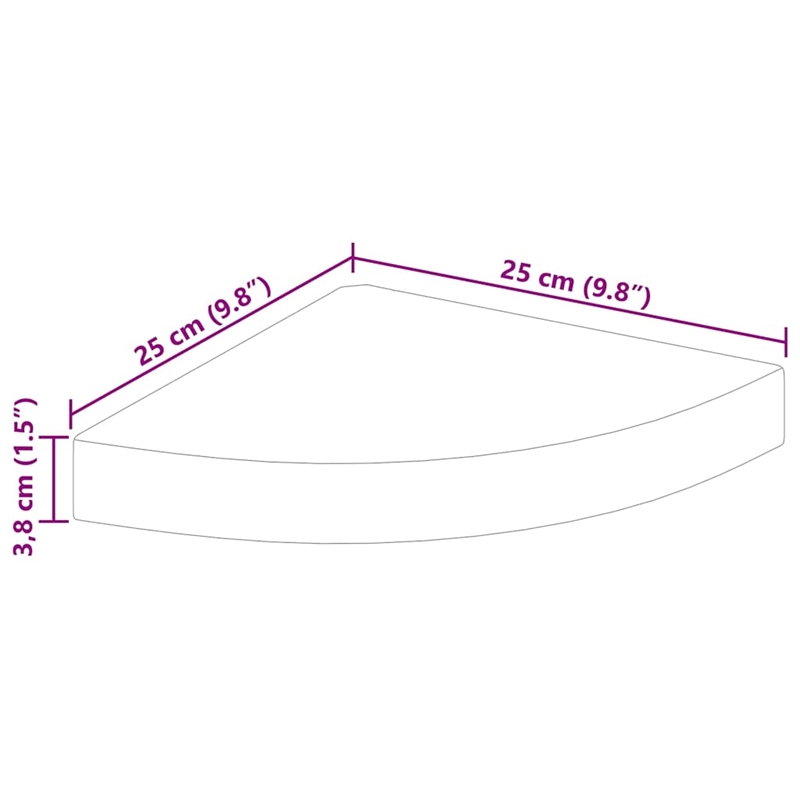 vidaXL MDF and Metal Corner Shelf in Black Honeycomb (Set of 2)