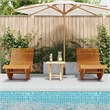 vidaXL 2 Pcs Solid Acacia Wood Sun Lounger in Brown