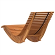 vidaXL 2 Pcs Solid Acacia Wood Sun Lounger in Brown