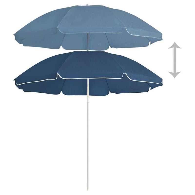 vidaXL Steel Medium Foldable Garden Parasol in Blue Polyester