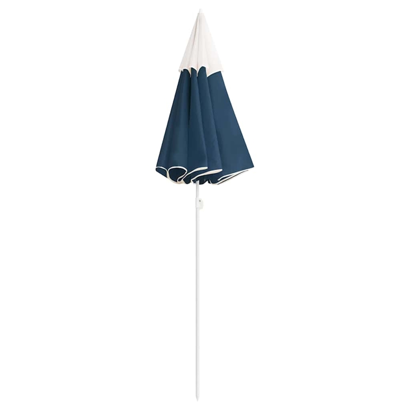 vidaXL Steel Medium Foldable Garden Parasol in Blue Polyester