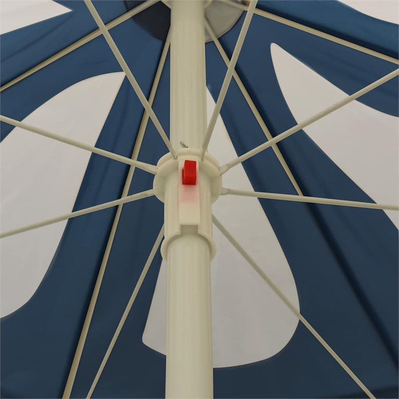 vidaXL Steel Medium Foldable Garden Parasol in Blue Polyester