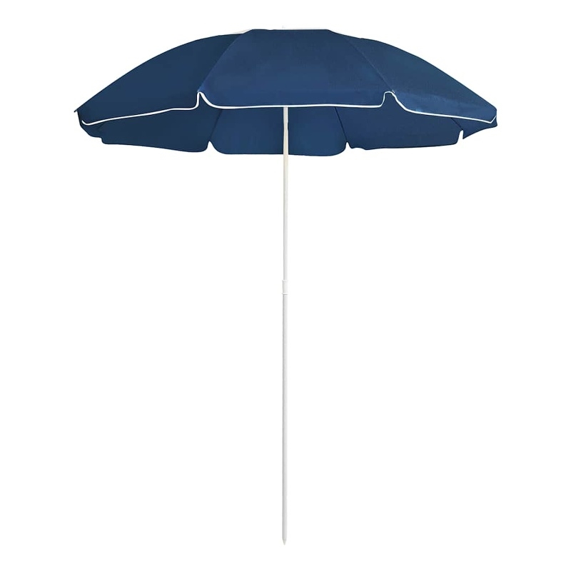 vidaXL Steel Medium Foldable Garden Parasol in Blue Polyester