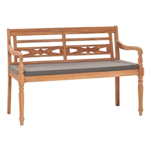 vidaXL 47.2&quot Teak Wood Bench Cushion in Dark Grey