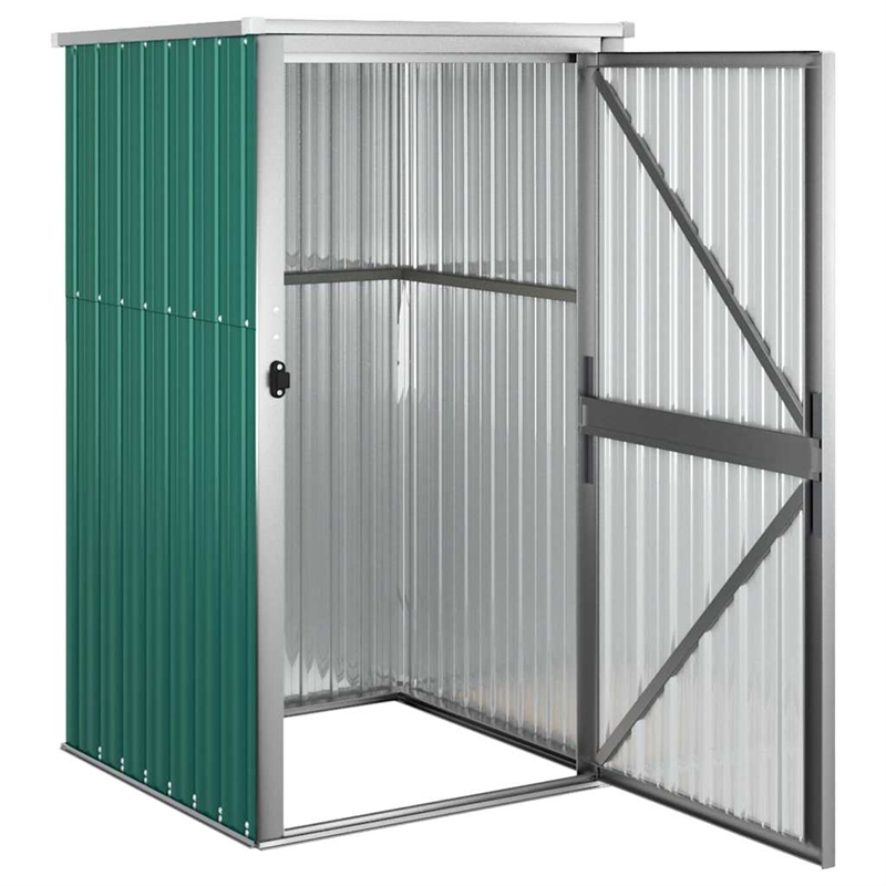 vidaXL Galvanized Steel Tool Shed in Green