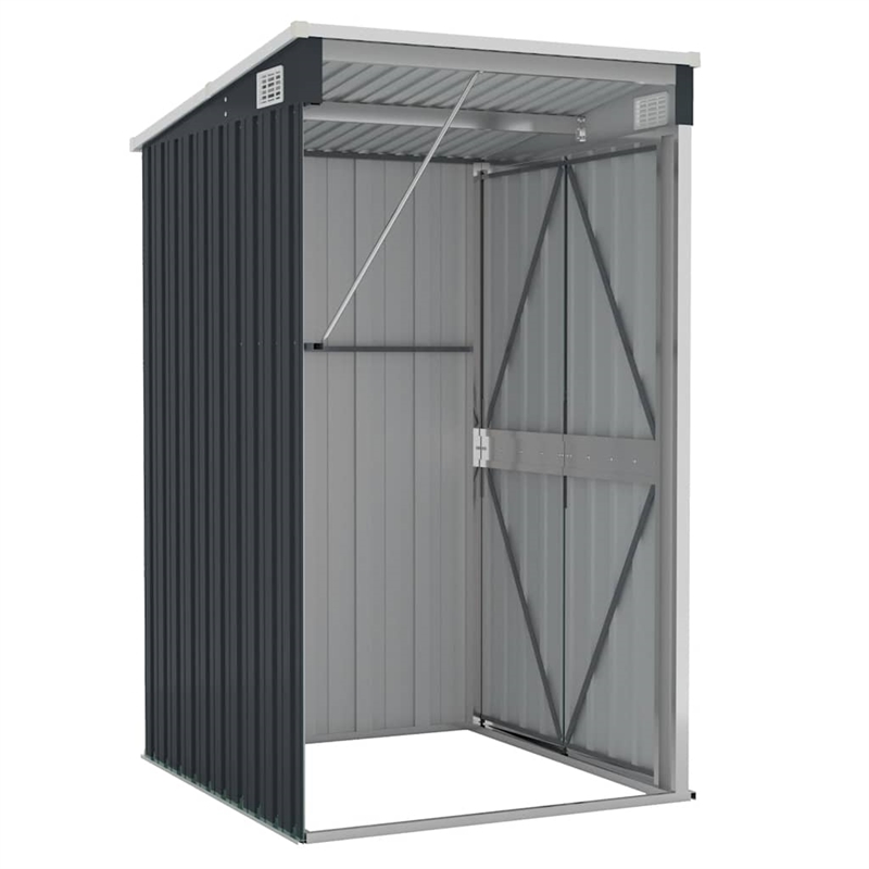 vidaXL Large Galvanized Steel Tool Shed in Anthracite