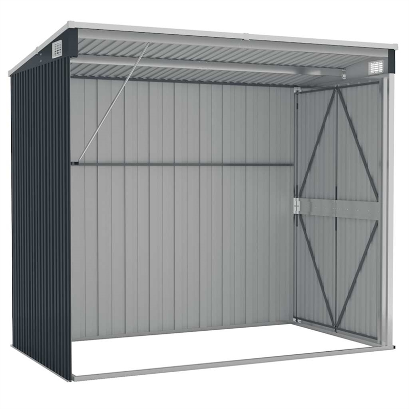 vidaXL Galvanized Steel Garden Shed in Anthracite