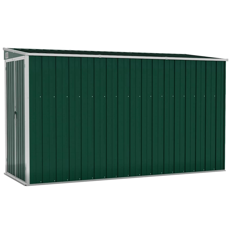 vidaXL Galvanized Steel Garden Shed in Green
