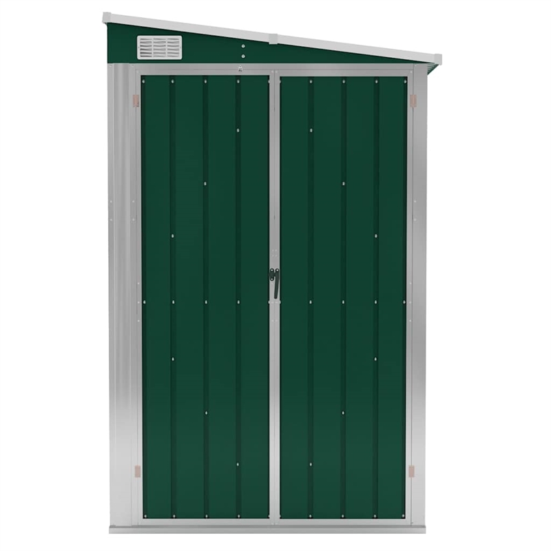 vidaXL Galvanized Steel Garden Shed in Green