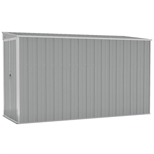 vidaXL Galvanized Steel Large Garden Shed in Grey