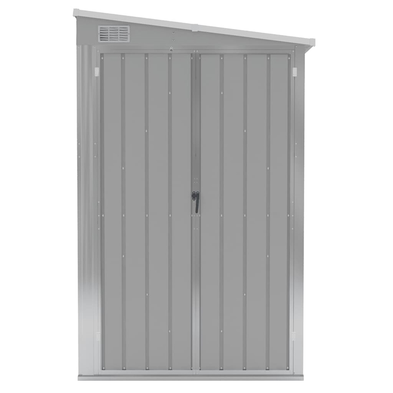 vidaXL Galvanized Steel Large Garden Shed in Grey