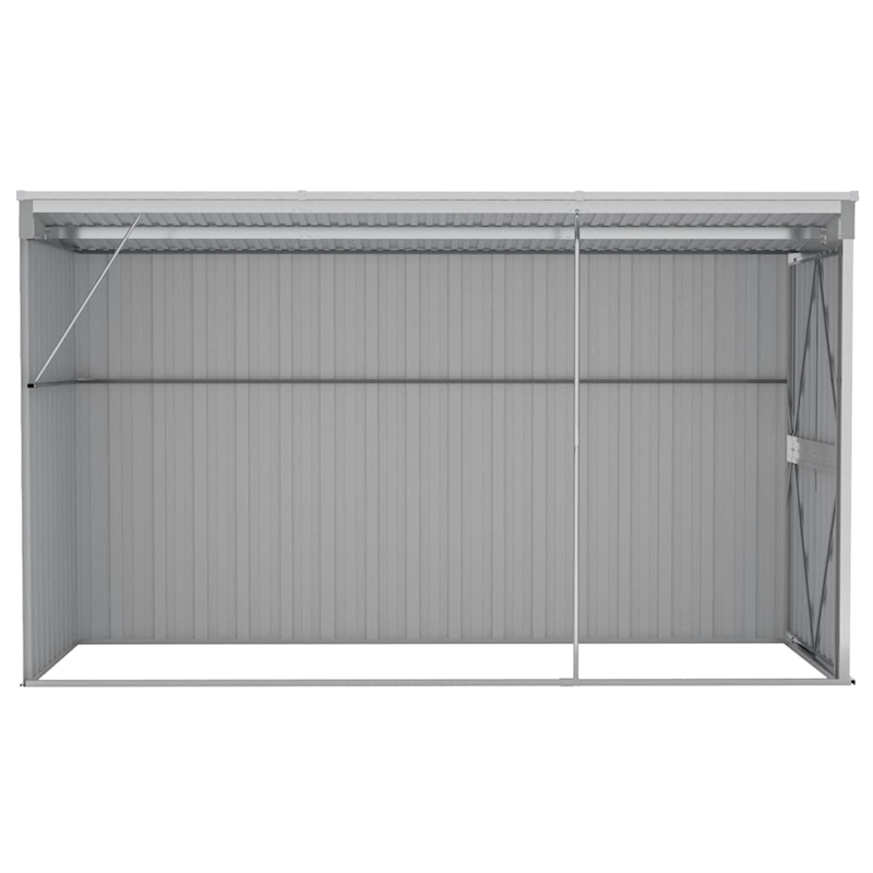 vidaXL Galvanized Steel Large Garden Shed in Grey