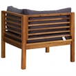 vidaXL Solid Acacia Wood Standard Corner Sofa in Dark Grey