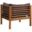 vidaXL Solid Acacia Wood Medium Corner Sofa in Dark Grey