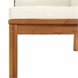 vidaXL Solid Acacia Wood Sturdy Corner Sofa in Cream White
