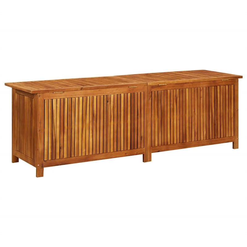 vidaXL Oiled Solid Acacia Wood Storage Box in Brown