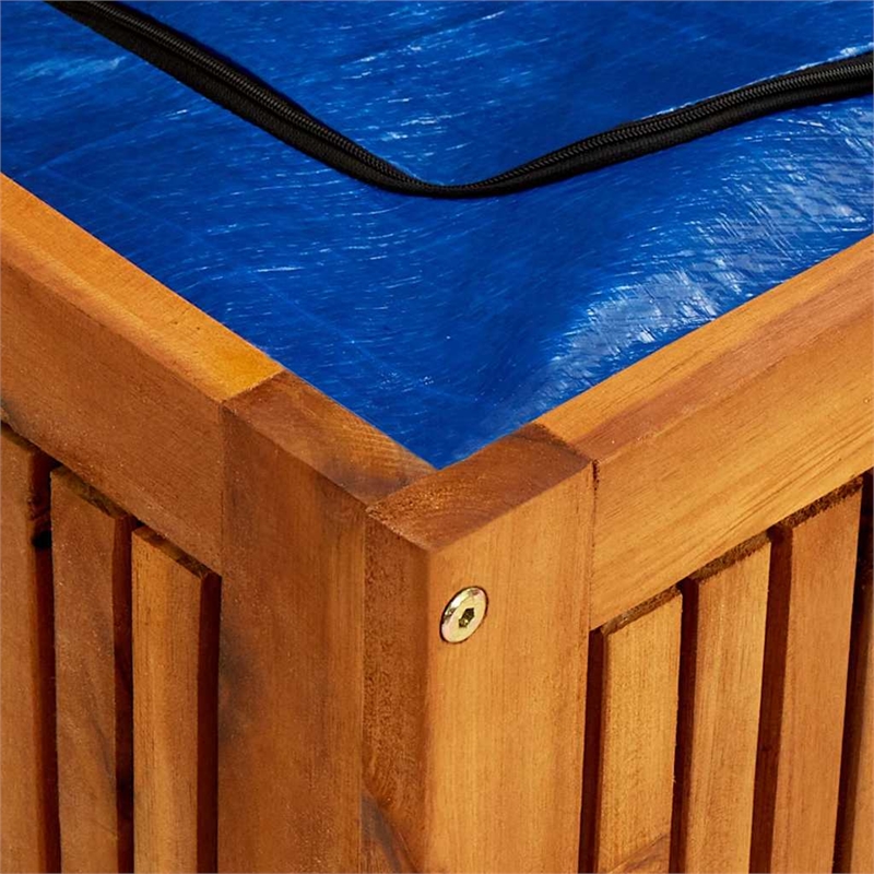 vidaXL Oiled Solid Acacia Wood Storage Box in Brown