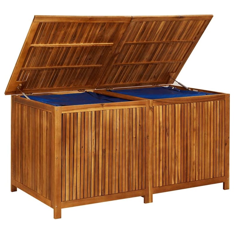 vidaXL Solid Acacia Wood and Polyethylene Storage Box in Brown
