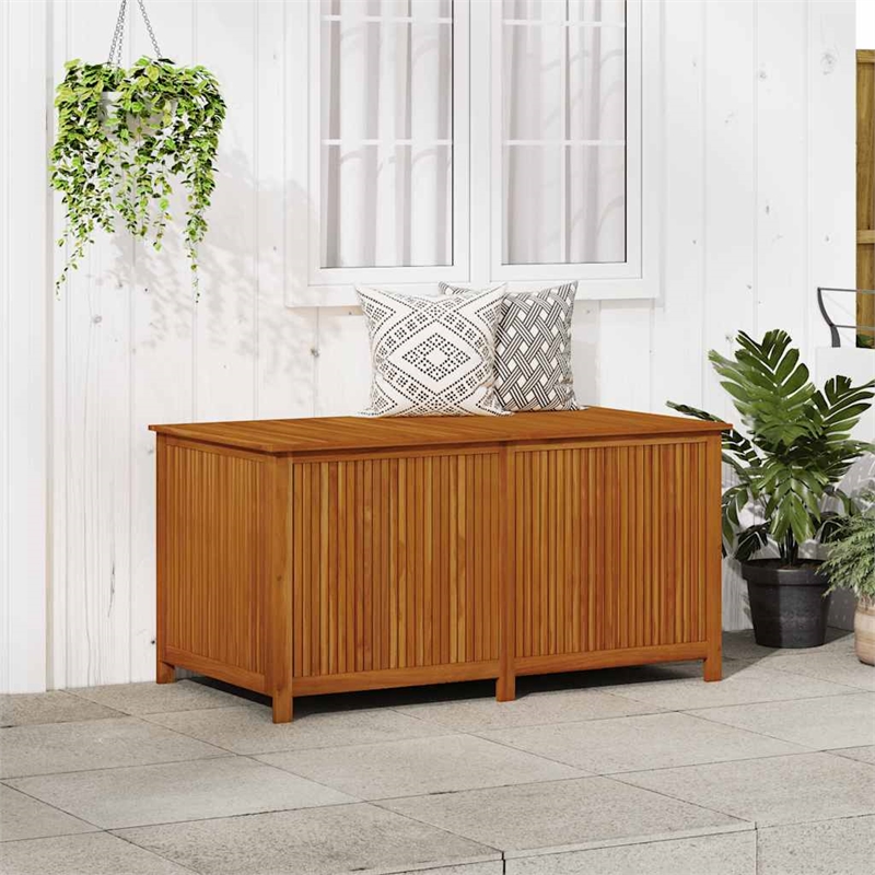vidaXL Solid Acacia Wood and Polyethylene Storage Box in Brown