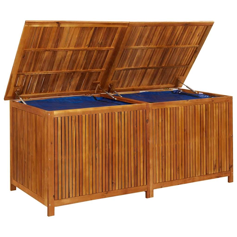 vidaXL Solid Acacia Wood Storage Box in Natural/Brown