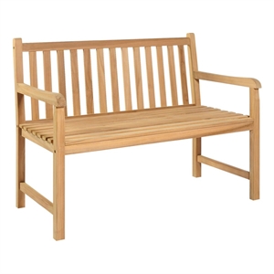 vidaXL Medium Durable Solid Teak Wood Garden Bench in Natural
