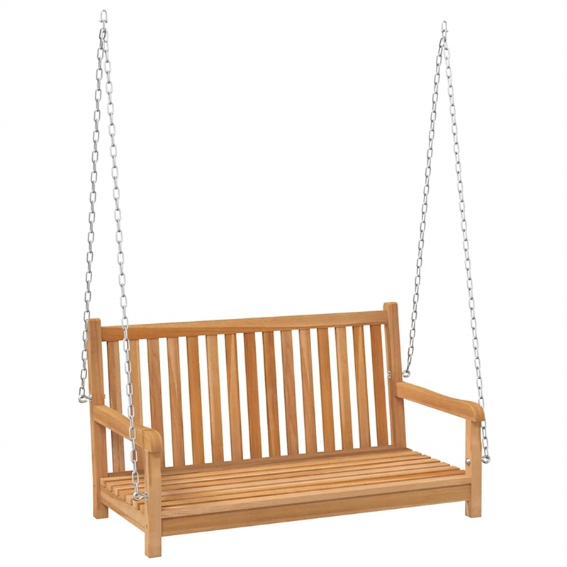 vidaXL Solid Teak Wood Standard Durable Swing Bench in Natural