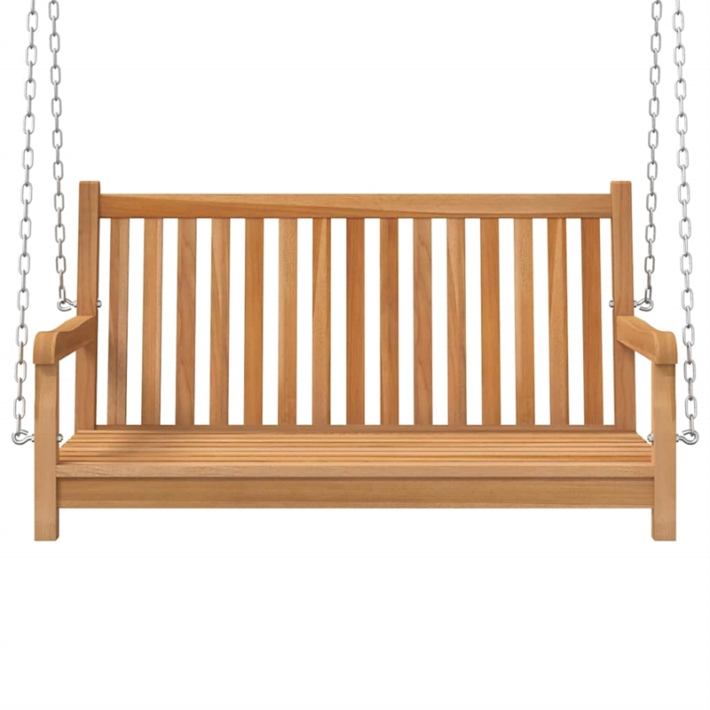 vidaXL Solid Teak Wood Standard Durable Swing Bench in Natural