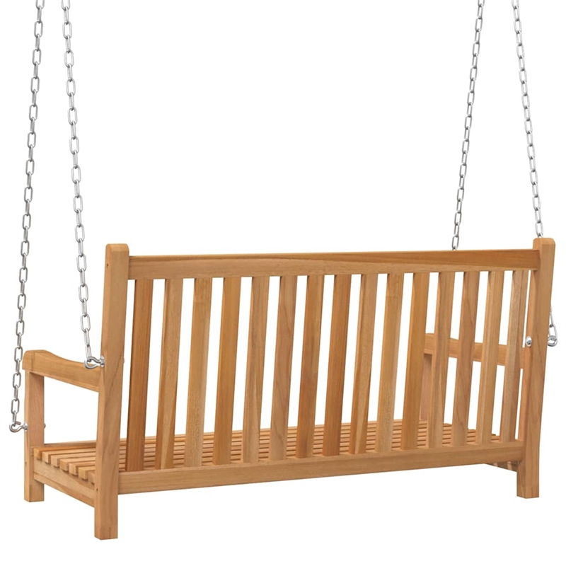 vidaXL Solid Teak Wood Standard Durable Swing Bench in Natural