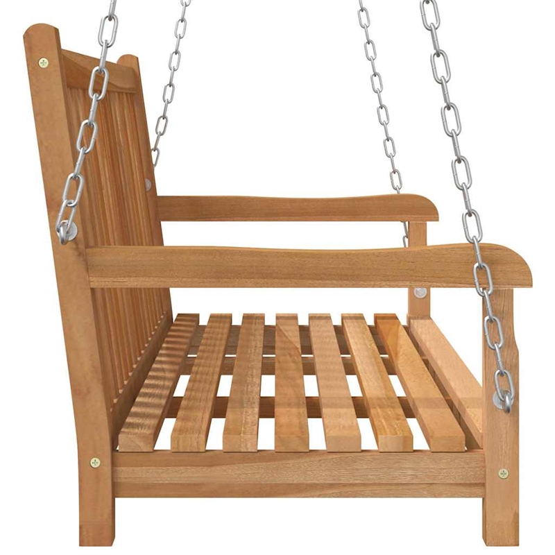 vidaXL Solid Teak Wood Standard Durable Swing Bench in Natural