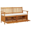 vidaXL Medium Solid Acacia Wood Wood Bench in Brown