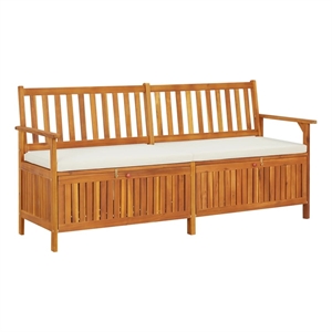 vidaXL Solid Acacia Wood Bench in Brown/White