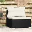 vidaXL PE Rattan Medium Garden Middle Sofa in Black