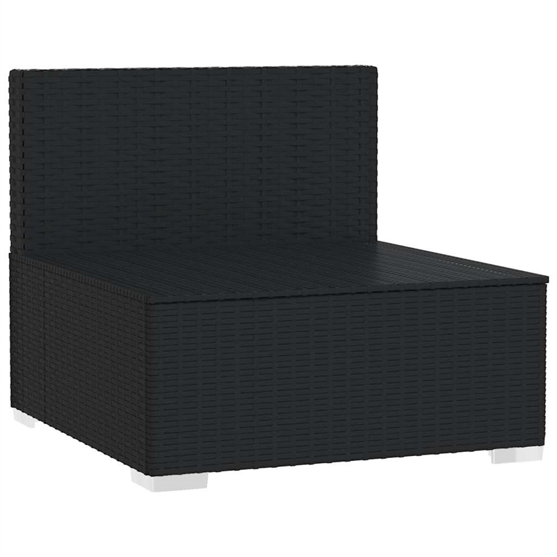 vidaXL PE Rattan Garden Middle Sofa in Black