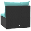 vidaXL PE Rattan Garden Middle Sofa in Black