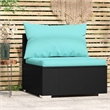 vidaXL PE Rattan Garden Middle Sofa in Black