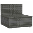 vidaXL PE Rattan Medium Garden Middle Sofa in Grey