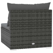 vidaXL PE Rattan Medium Garden Middle Sofa in Grey