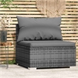 vidaXL PE Rattan Medium Garden Middle Sofa in Grey