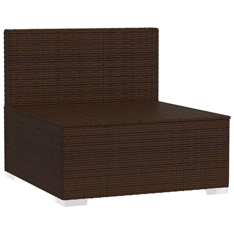 vidaXL PE Rattan Garden Middle Sofa in Brown