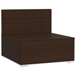 vidaXL PE Rattan Garden Middle Sofa in Brown