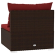 vidaXL PE Rattan Garden Middle Sofa in Brown