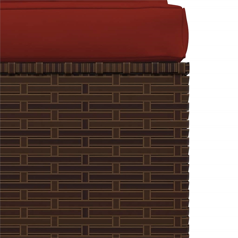 vidaXL PE Rattan Garden Middle Sofa in Brown