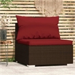 vidaXL PE Rattan Garden Middle Sofa in Brown