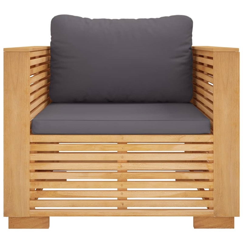 vidaXL Sofa Chair in Dark Grey and Natural Wood